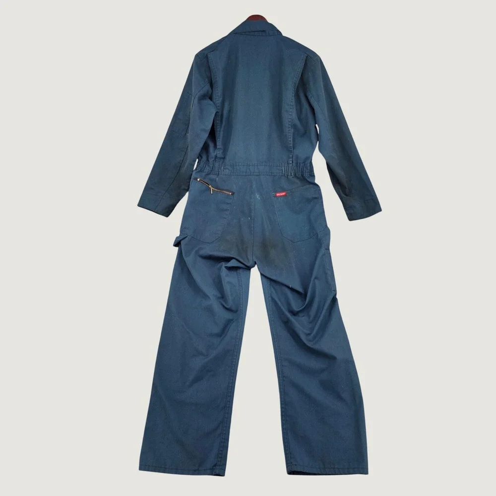 Dickies Mens Navy Blue Long Sleeve Zip Front Utility Workwear Coveralls 40 Reg
